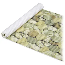 Relaxdays Weichschaummatte, zuschneidbar, Bad, Sauna, Pool, Antirutschmatte, Design Steine, B x T ca. 65 x 150 cm, braun,