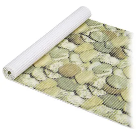 Relaxdays Weichschaummatte, zuschneidbar, Bad, Sauna, Pool, Antirutschmatte, Design Steine, B x T ca. 65 x 150 cm, braun,