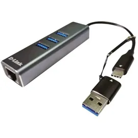 D-Link DUB-2332 4 Port USB-Kombi-Hub Anthrazit