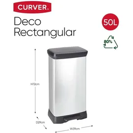 Curver Tretmülleimer Deco 50 L Silbern