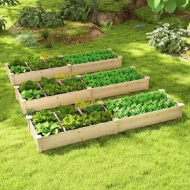 Costway Hochbeet 228 x 62 x 25 cm Natur