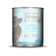 MjAMjAM Sparpaket MJAMJAM Leckere Mahlzeit Junior saftiges Hühnchen mit Ei 12 x 800g Dose Hundenassfutter