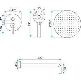 REA Unterputz Duschset Ontario Black