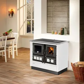 Justus Rustico-90 2.0 Küchenofen Stahl Weiß, Backfach links