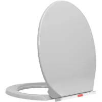 vidaXL Toilettensitz mit Absenkautomatik Quick-Release Hellgrau Oval