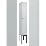 C+P Spind Classic PLUS, Gestell, 1 Abteil, HxBxT 212x30x50cm, Zylinderschloss, Hellgrau/Hellgrau von PROREGAL