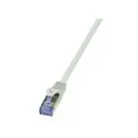 Logilink Patchkabel CAT 6a S/FTP Grau vergoldete Steckkontakte, Flammwidrig, mit Rastnasenschutz 1 St.