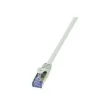 Logilink Patchkabel CAT 6a S/FTP Grau vergoldete Steckkontakte, Flammwidrig, mit Rastnasenschutz 1 St.