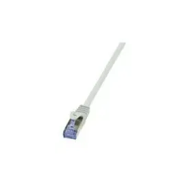 Logilink Patchkabel CAT 6a S/FTP Grau vergoldete Steckkontakte, Flammwidrig, mit Rastnasenschutz 1 St.