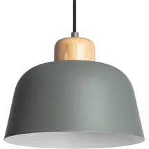 LEDKIA Wawak 1-flg. 30 cm rund seladongrün Holz Metall