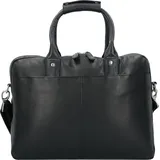 Dermata Aktentasche Leder 39 cm Laptopfach Schwarz