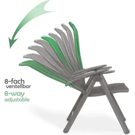 Brubaker Garten Sitzgruppe Milano - 1 Glastisch Klapptisch rund 70 cm Ø mit 4 Hochlehner Stühlen - Aluminium - Wetterfest - Anthrazit