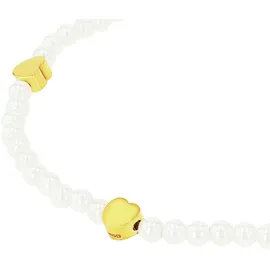 Amor Perlenarmband mit Herzen gelbgoldfarben 17 cm