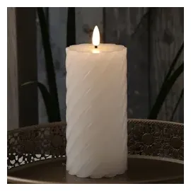 MARELIDA Twist Stumpenkerze 17,5 cm weiß