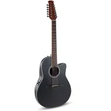 Applause E Akustikgitarre traditional AB2412-5S black satin Mid Cutaway 12 string