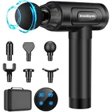 ZonGym massagepistole Deep Tissue, Percussion-Muskel-Massagegerät,leises Handmassagegerät für Muskel-Nacken-Rücken-Schulter-Schmerzlinderung, LCD-Touchscreen mit 10 Köpfen, Black Massagepistole