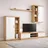 OTTO home Wohnwand OTTO HOME "Cleo 2, Anbauwand, Wohnkombination, Wohnzimmer-Set", weiß hg, sonoma, B:260cm H:206cm T:42cm, Glas, Kunststoff, Spanplatte, Kastenmöbel-Sets, Wohnwand, UV-Lackiert Fronten in Hochglanz, Gesamtbreite ca 260 cm