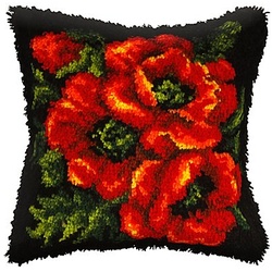 Knüpfkissen "Mohnblumen"