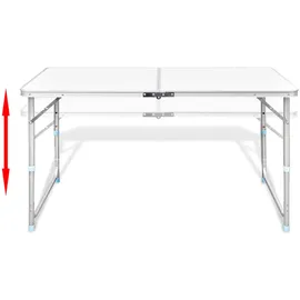 vidaXL Campingtisch mit 4 Klappstühlen höhenverstellbar Aluminium 120 x 60 cm