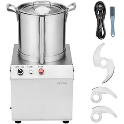 VEVOR Küchenmaschine Gemüsezerkleinerer Lebensmittelechter Edelstahl-Mixer 10L
