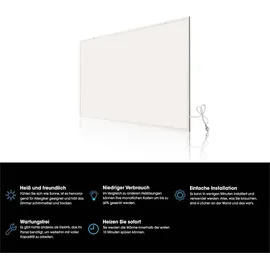 Wiltec Infrarotheizung 700 Watt inkl. WLAN-Thermostat, energieeffizienter Heizkörper mit WLAN Steuerung, Wandmontage Elektroheizung, Heizpaneel