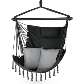 outtec Hängesessel, Schwarz, Weiß, Textil, 1-Sitzer, 100x130x75 cm, Gartenmöbel, Hängesessel