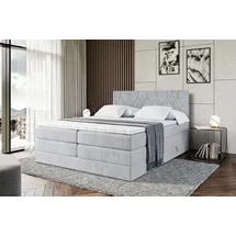 altdecor Boxspringbett VELANTO-BZ KING - 160 x 200 - H3/H4 - Hellgrau