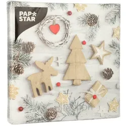 300 Servietten, 3-lagig 1/4-Falz 33 cm x 33 cm `Winter Potpourri`