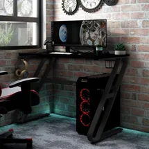 vidaXL Gaming-Schreibtisch ZZ-Gestell Schwarz und Rot
