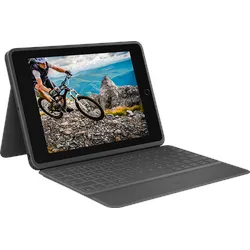 Logitech Rugged Folio, Schutzcover mit integrierter Tastatur für iPad (7.,8. und 9. Generation)