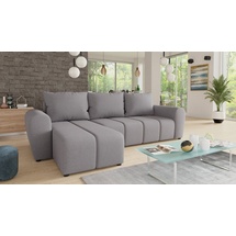 Sofnet Ecksofa Cleo L mit Schlaffunktion - Sofa mit Bettkasten, Polsterecke, Couchgarnitur, Eckcouch, L-Form Couch, Sofagarnitur - Ottomane Universal Grau