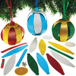 3D Weihnachtskugeln mit Glitzer, 6 Stück (Pro Set 6)
