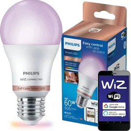 Philips WiZ Smart LED A60 Birne 8,5W = 60W E27 matt 806lm CCT 2200K-6500K Dimmbar App Amazon Alexa Google WiFi