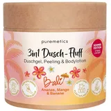 Puremetics 3in1 Dusch-Fluff Bali: Ananas, Mango & Banane Peeling 250 g