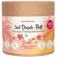 Puremetics 3in1 Dusch-Fluff Bali: Ananas, Mango & Banane Peeling 250 g