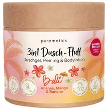 Puremetics 3in1 Dusch-Fluff Bali: Ananas, Mango & Banane Peeling 250 g