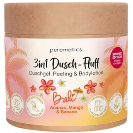 Puremetics 3in1 Dusch-Fluff Bali: Ananas, Mango & Banane Peeling 250 g
