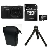 Yashica City 300 Black inkl. QuickFlash Mini Camera Flash (50MP), Digitalkamera