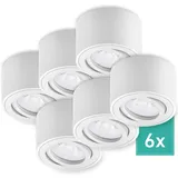 Oktaplex lighting Oktaplex 6er Set Alu Aufputz Spot Lile S Schwenkbar inkl. LED-Module Neutralweiß 4000K 230V Weiß