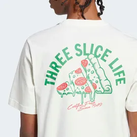 adidas Lounge Pizza Graphic Kurzarm-T-Shirt Off White S
