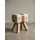 KADIMA DESIGN Sitzhocker Canzas Baumwollgewebe/Ziegenleder 40 x 47 x 30 cm Beige/Braun