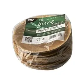 Papstar 12 x 12 Fingerfood - Schalen, Bambus "pure" 50 ml Ø 8,5 cm 2 cm