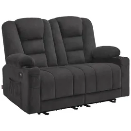 MCombo M Mcombo Elektrisch 2er Sitzer Sofa mit Schlaffunktion, 2er Relaxsofa mit Taste 150° Verstellbar, Kinosessel mit Liegefunktion, usb & Getränkehalter,