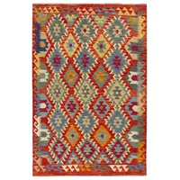 HAMID - Kilim Herat, Teppich Kelim Herat, 100% Handgewebte Wolle, Ethnischer Teppich Baumwollteppich mit Geometrischem Muster für Wohnzimmer, Schlafzimmer, Esszimmer, (189x128cm)