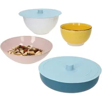 Mambocat 2x FLEX Frischhaltedeckel Ø20cm blau wiederverwendbar Silikon Schalen