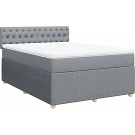 vidaXL Boxspringbett 140 x 200 cm Hellgrau