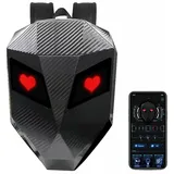 MENDUNER Motorrad Rucksack für Herren, Programmierbarer Motorrad Rucksack, Hartschalen LED Rucksack, Wasserdichter Digitaler Rucksack mit Kohlefaserstruktur für Reisemotorräder