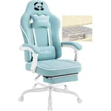 Woltu Gaming Stuhl mit Taschenfederkissen, ergonomischer, Drehstuhl, Netzstoff : Hellblau Farbe: Hellblau