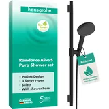 Hansgrohe Raindance Alive Select S Brausegarnitur mit Stange 3 Strahlarten Mattschwarz 24602670