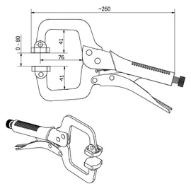 SOTech Klemmzange Typ C 285 x 145 mm – Zwinge Holzbearbeitung 1 Paar